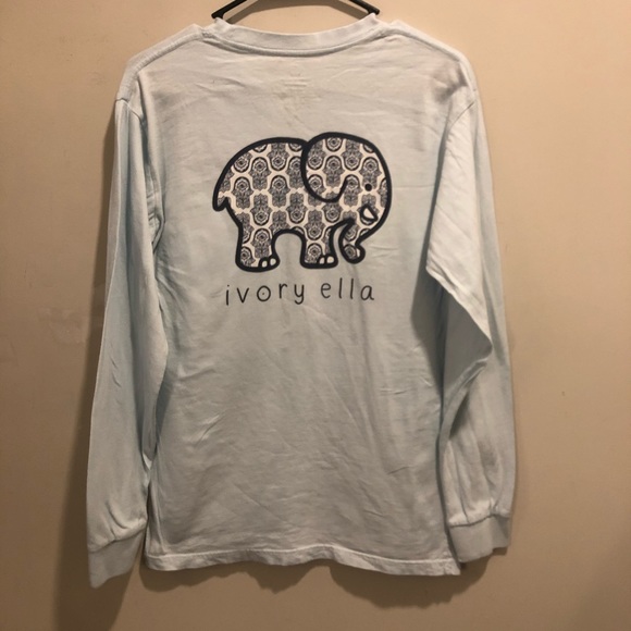 ivory ella Tops - Ivory Ella long sleeve pocket tee blue elephant